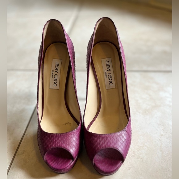 Jimmy Choo matte snakeskin platform heels - Picture 7 of 7